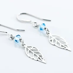 Boucles D'oreilles Pendantes Angelika Argent Blanc Pierre De Synthese