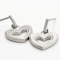 Boucles D'oreilles Pendantes Clarity Argent Blanc Nacre