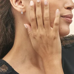 Boucles D'oreilles Pendantes Paciane Or Blanc Oxyde De Zirconium