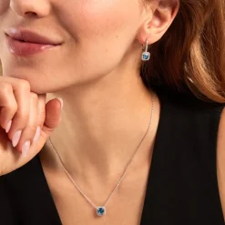 Boucles D'oreilles Pendantes Rio Argent Blanc Oxyde De Zirconium