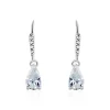 Boucles D'oreilles Pendantes Adib Or Blanc Oxyde De Zirconium