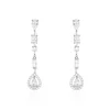 Boucles D'oreilles Pendantes Candia Or Blanc Oxyde De Zirconium