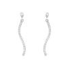Boucles D'oreilles Pendantes Torsade Or Blanc Oxyde De Zirconium