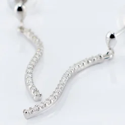 Boucles D'oreilles Pendantes Torsade Or Blanc Oxyde De Zirconium