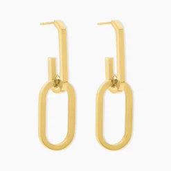 Boucles D'oreilles Pendantes Urban Line Acier Doré