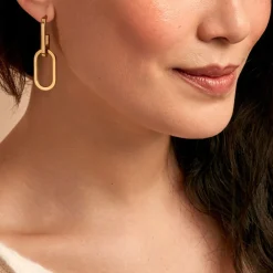 Boucles D'oreilles Pendantes Urban Line Acier Doré