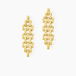 Boucles D'oreilles Pendantes Lady Code Acier Jaune