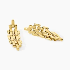 Boucles D'oreilles Pendantes Lady Code Acier Jaune