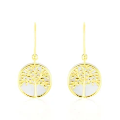 Boucles D'oreilles Pendantes Noamie Or Jaune Nacre