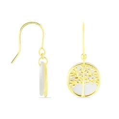 Boucles D'oreilles Pendantes Noamie Or Jaune Nacre