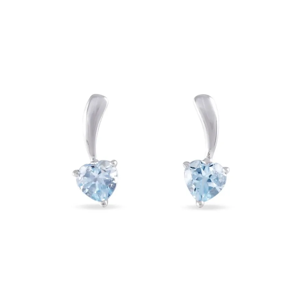 Boucles D'oreilles Pendantes Bertine Or Blanc Topaze