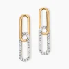 Boucles D'oreilles Pendantes Graphic Lines Or Jaune Oxyde De Zirconium