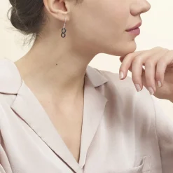 Boucles D'oreilles Pendantes Alicia Argent Blanc Céramique