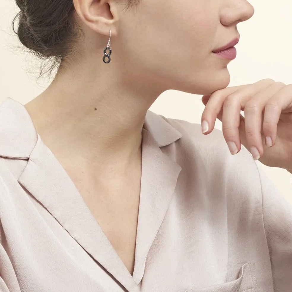 Boucles D'oreilles Pendantes Alicia Argent Blanc Céramique