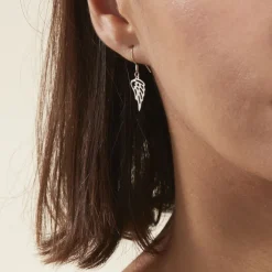Boucles D'oreilles Pendantes Taiana Argent Blanc