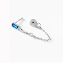 Boucles D'oreilles Pendantes Elorine Argent Blanc Oxyde De Zirconium