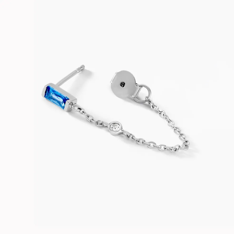 Boucles D'oreilles Pendantes Elorine Argent Blanc Oxyde De Zirconium