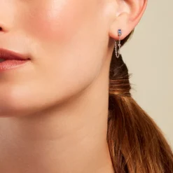 Boucles D'oreilles Pendantes Elorine Argent Blanc Oxyde De Zirconium