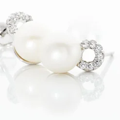 Boucles D'oreilles Pendantes Lilio Argent Perle De Culture Et Oxyde