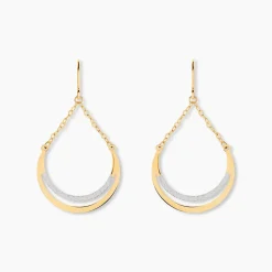 Boucles D'oreilles Pendantes Nuada Or Bicolore