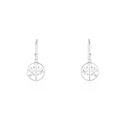 Boucles D'oreilles Pendantes Mely Argent Blanc