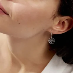 Boucles D'oreilles Pendantes Mely Argent Blanc