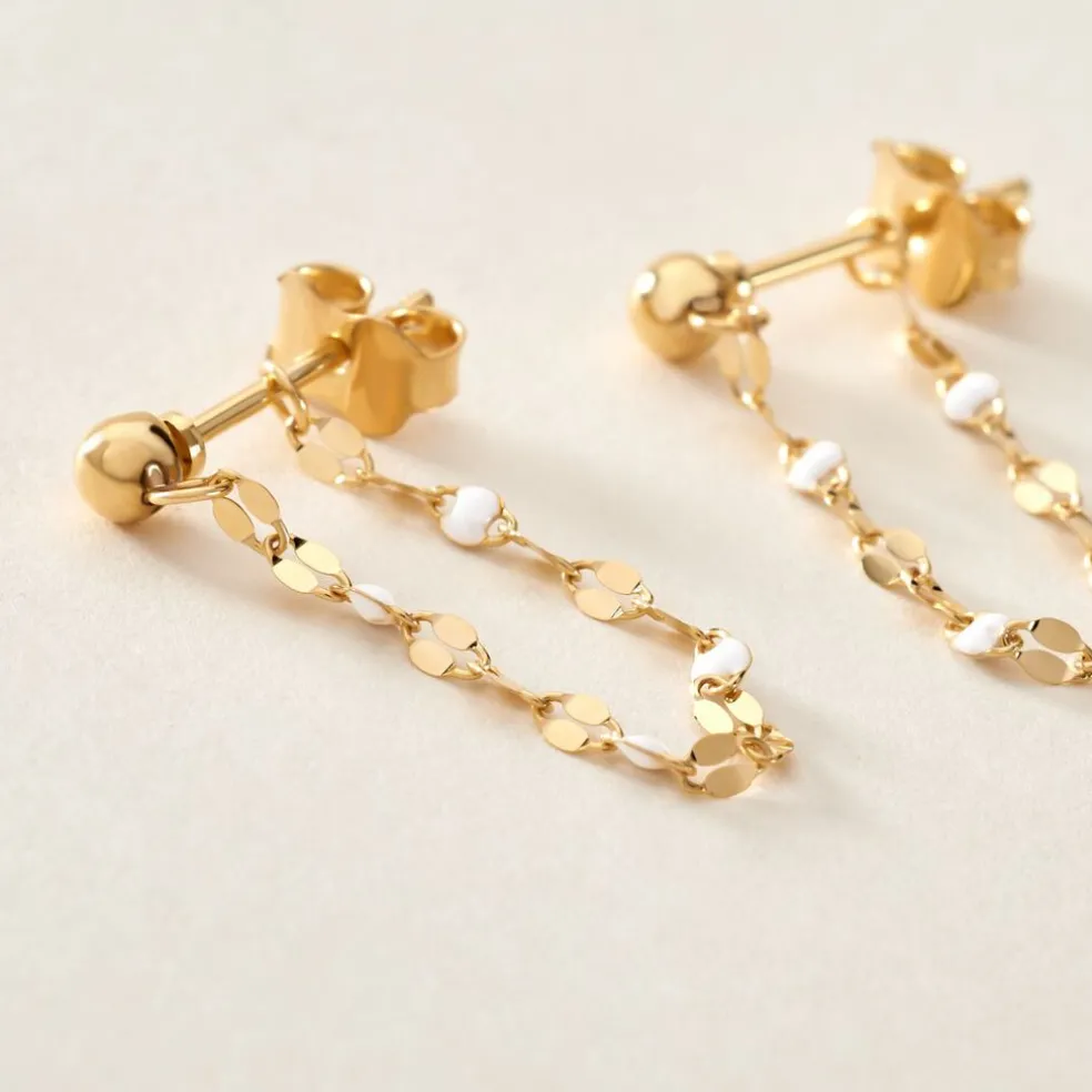 Boucles D'oreilles Pendantes Asteria Or Jaune