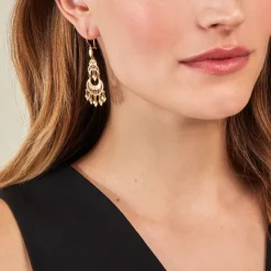 Boucles D'oreilles Pendantes Cherki Or Jaune