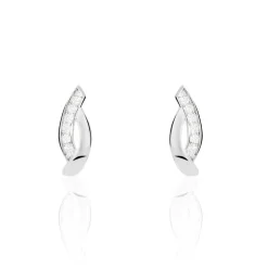 Boucles D'oreilles Pendantes Ange-line Argent Blanc Oxyde De Zirconium