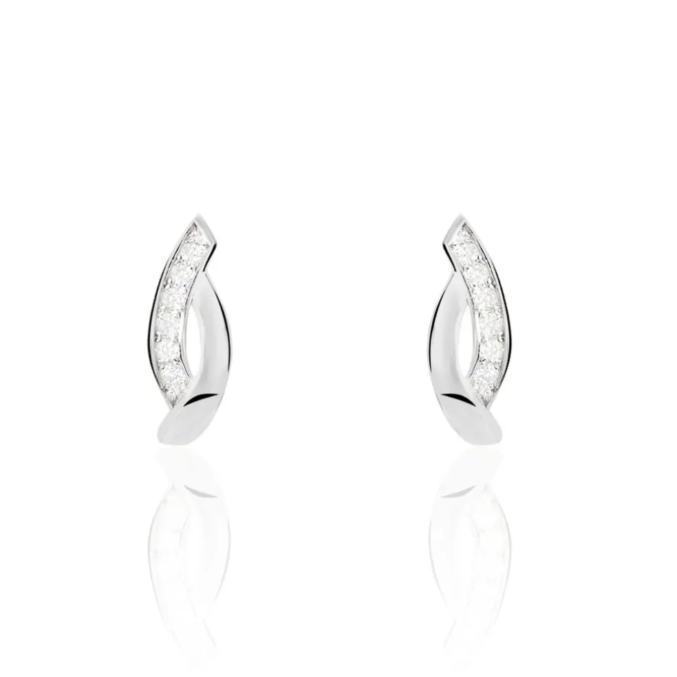 Boucles D'oreilles Pendantes Ange-line Argent Blanc Oxyde De Zirconium