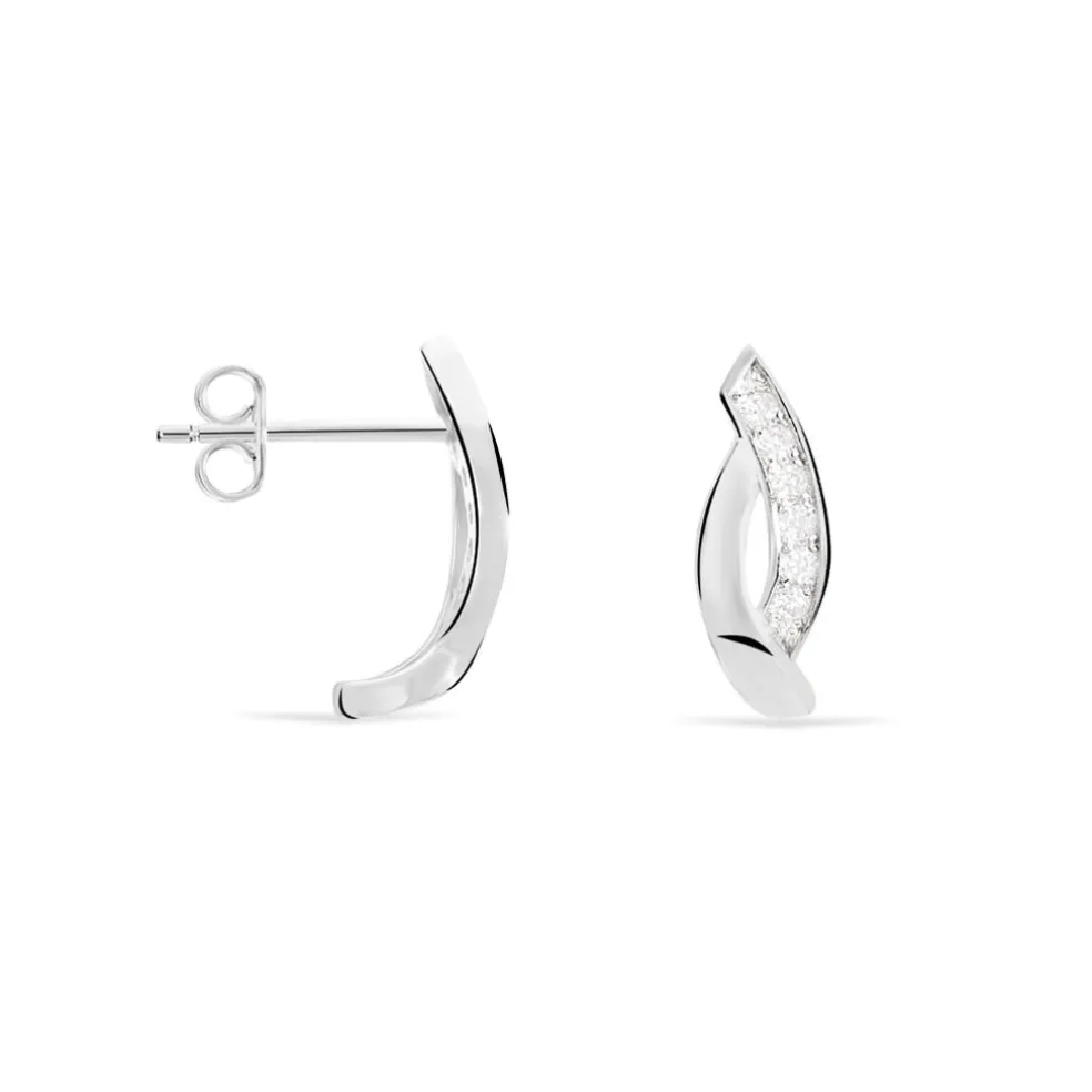 Boucles D'oreilles Pendantes Ange-line Argent Blanc Oxyde De Zirconium