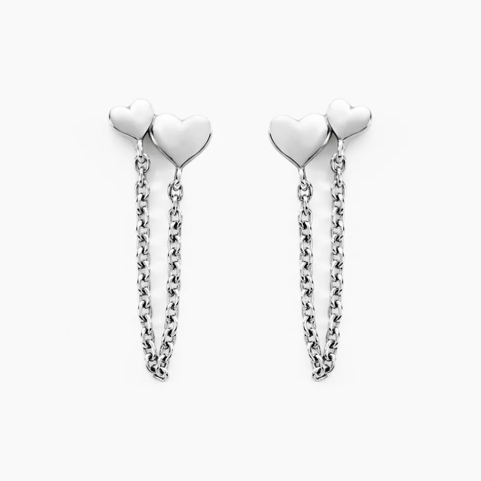 Boucles D'oreilles Pendantes Te Amo Argent Blanc