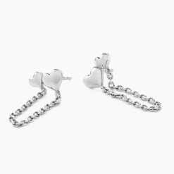 Boucles D'oreilles Pendantes Te Amo Argent Blanc