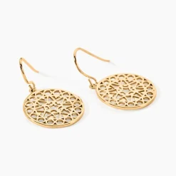 Boucles D'oreilles Pendantes Celso Plaqué Or Jaune