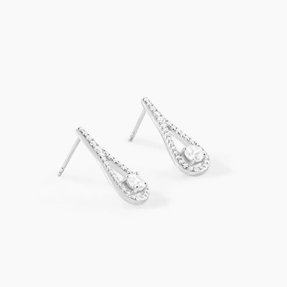 Boucles D'oreilles Pendantes Antonietta Argent Oxyde De Zirconium