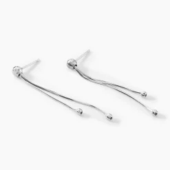 Boucles D'oreilles Pendantes Yuzu Argent Blanc