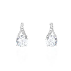 Boucles D'oreilles Pendantes Idylla Argent Blanc Oxyde De Zirconium