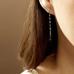 Boucles D'oreilles Pendantes Or Jaune Asteria