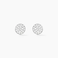 Boucles D'oreilles Puces Argent Blanc Victorin Oxydes De Zirconium