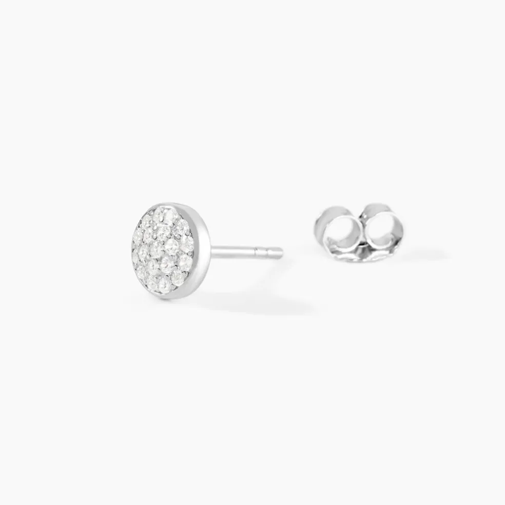 Boucles D'oreilles Puces Argent Blanc Victorin Oxydes De Zirconium