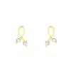Boucles D'oreilles Puces Alvina Ruban Or Jaune Oxyde De Zirconium