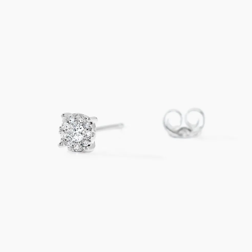 Boucles D'oreilles Puces Artemis Or Blanc Diamant