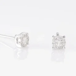 Boucles D'oreilles Puces Artemis Or Blanc Diamant