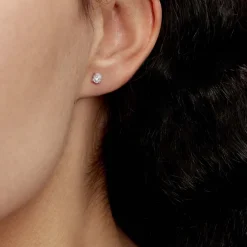 Boucles D'oreilles Puces Artemis Or Blanc Diamant