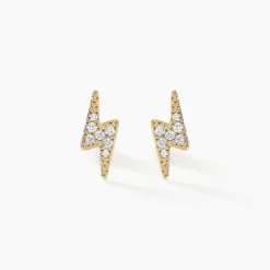 Boucles D'oreilles Puces Acier Doré Cristal