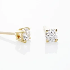 Boucles D'oreilles Puces Aphrodite Or Jaune Diamant
