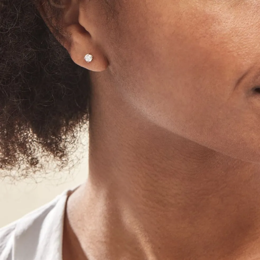 Boucles D'oreilles Puces Aphrodite Or Jaune Diamant