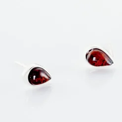 Boucles D'oreilles Puces Argent Blanc Junie Ambre