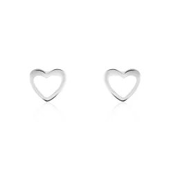 Boucles D'oreilles Puces Anne-maudae Coeurs Or Blanc
