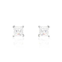 Boucles D'oreilles Puces Argent Blanc Alys Oxyde De Zirconium